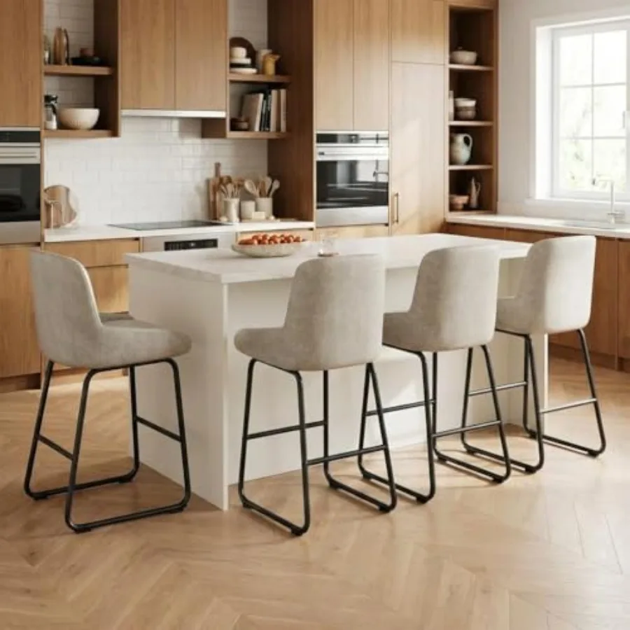 Bar Stools Set of 4, PU Leather Counter Height Barstools with Back and Footrest, Upholstered Bar Chairs for Dining Room Kitchen
Bar Stools Set of 4, PU Leather Counter Height Barstools with Back and Footrest, Upholstered Bar Chairs for Dining Room Kitchen