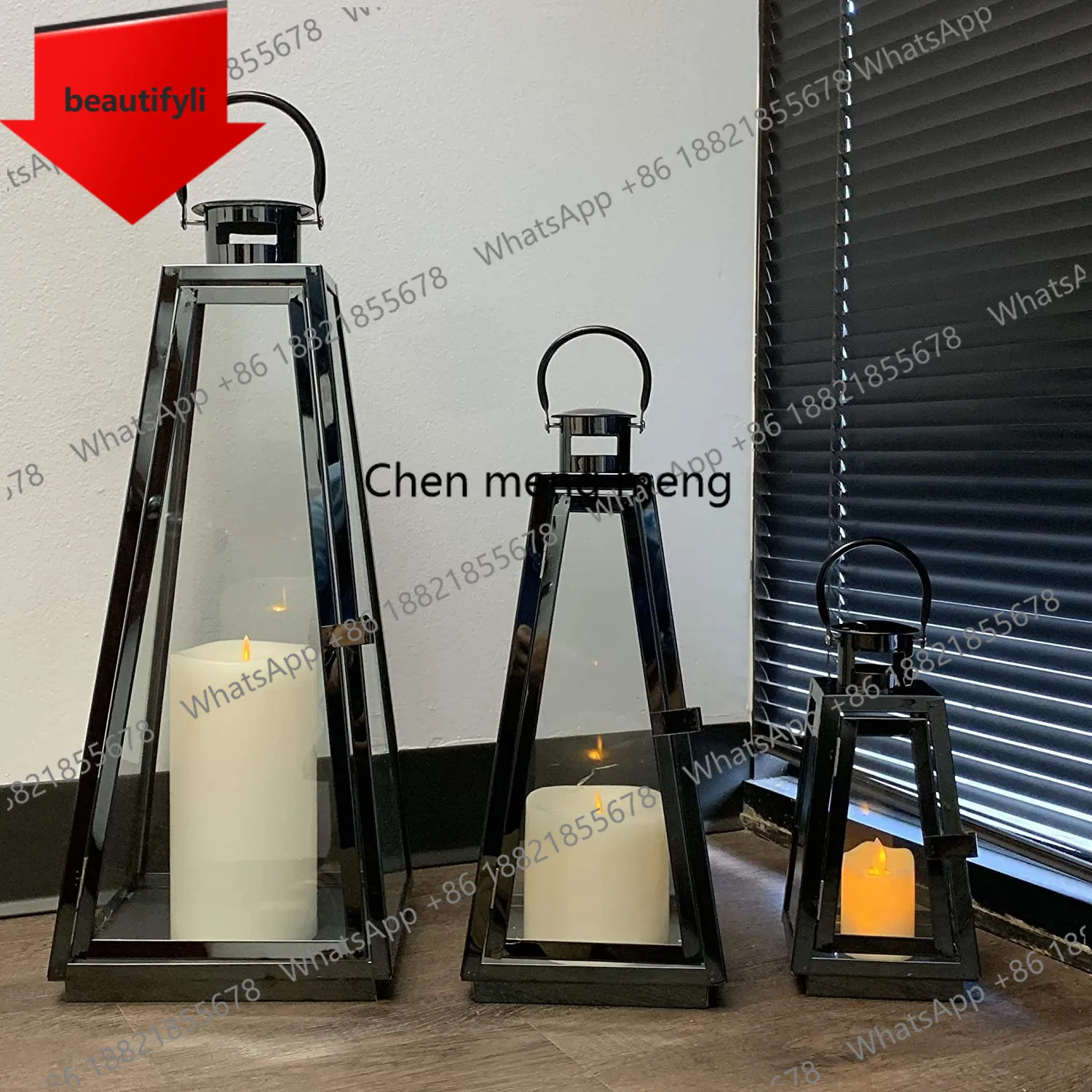 X188 stainless steel wind lamp stainless steel candlestick wedding wrought iron wind lamp candlestick props windproof road guide
X188 stainless steel wind lamp stainless steel candlestick wedding wrought iron wind lamp candlestick props windproof road guide