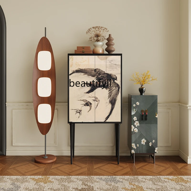 French high-footed storage chest cabinet small apartment living room bedroom wall mobile solid wood side cabinet
French high-footed storage chest cabinet small apartment living room bedroom wall mobile solid wood side cabinet
