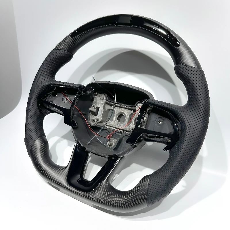 Matte Black Carbon Fiber Black Leather Custom Sport Steering Wheel Suitable for Dodge Charger Challenger Hellcat Jeep
Matte Black Carbon Fiber Black Leather Custom Sport Steering Wheel Suitable for Dodge Charger Challenger Hellcat Jeep