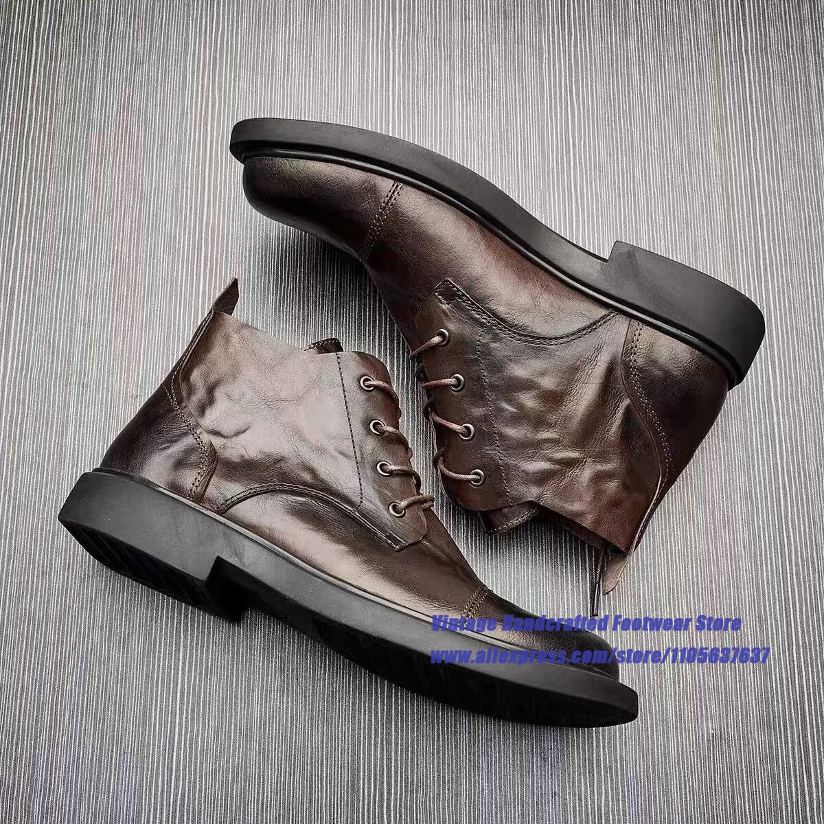 Black Leather Thick-Soled Men's Boots British Style Round Toe Soft Leather Lace-Up Booties Vintage Handcrafted Men's Shoes
Black Leather Thick-Soled Men's Boots British Style Round Toe Soft Leather Lace-Up Booties Vintage Handcrafted Men's Shoes