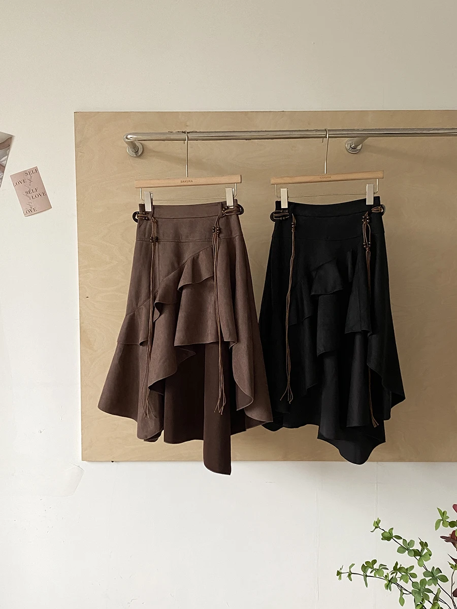 Korean Style High Waist A-Line Skirt Asymmetrical Suede Fabric Versatile Slimming Autumn New Arrival Women's Skirt
Korean Style High Waist A-Line Skirt Asymmetrical Suede Fabric Versatile Slimming Autumn New Arrival Women's Skirt