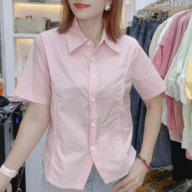 Women's Cotton Polo Collar Shirt Casual Loose Fit Short Sleeve Blouse
Women's Cotton Polo Collar Shirt Casual Loose Fit Short Sleeve Blouse