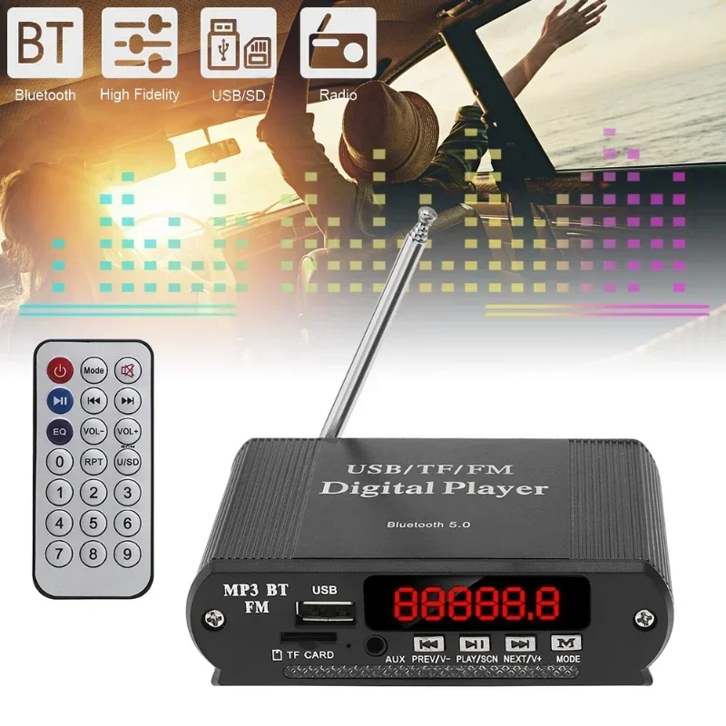 Black Blue 12V Bluetooth 5.0 Mini Hi-Fi Amplifier Booster Radio MP3 Stereo for Car Motorcycle Home
Black Blue 12V Bluetooth 5.0 Mini Hi-Fi Amplifier Booster Radio MP3 Stereo for Car Motorcycle Home