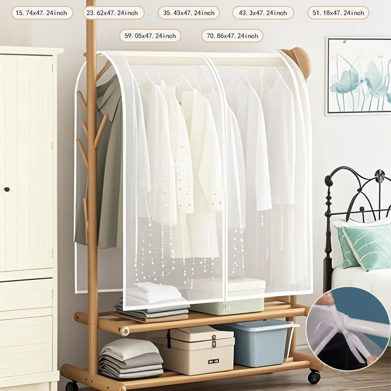 Household Clothing Dust-proof Cover Waterproof Clothing Storage Bag Clear Protector Opening Hanging Garment Rack Items 의류 방진 덮개
Household Clothing Dust-proof Cover Waterproof Clothing Storage Bag Clear Protector Opening Hanging Garment Rack Items 의류 방진 덮개