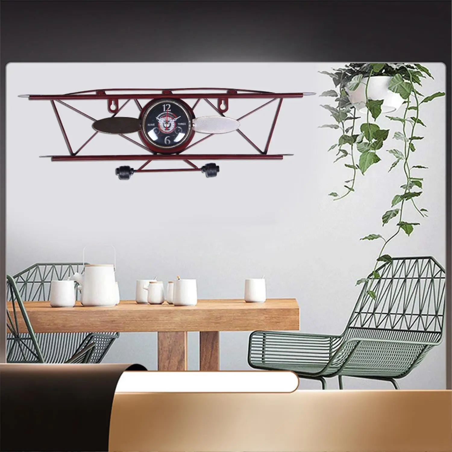 Creative Retro Aircraft Clock, Living Room, Dining Wall, Wall Decoration, Wall Hanging, Iron Ornamental Clock-N35R
Creative Retro Aircraft Clock, Living Room, Dining Wall, Wall Decoration, Wall Hanging, Iron Ornamental Clock-N35R