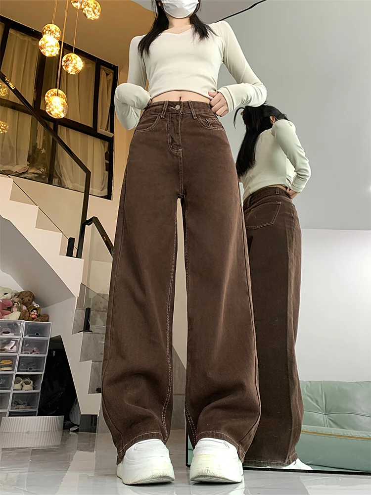 Женские джинсы с высокой талией и широкими штанинами, коричневые, весна 2024, стройнящие, струящиеся, в пол, из смесового хлопка, не мнущиеся
Женские джинсы с высокой талией и широкими штанинами, коричневые, весна 2024, стройнящие, струящиеся, в пол, из смесового хлопка, не мнущиеся