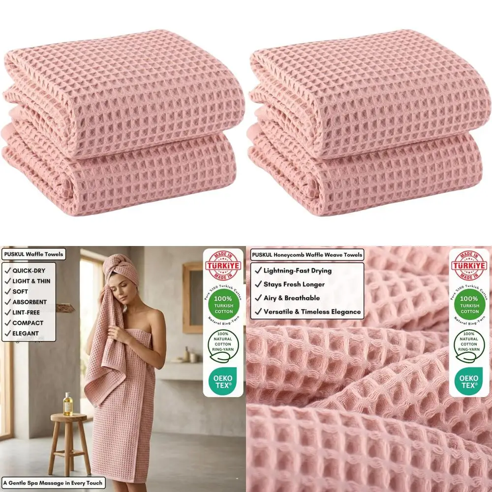 Набор из 2-х очень больших банных полотенец из 100% хлопка | Полотенца для ванной и спа-салона, 32x63 дюйма, быстросохнущие, премиум-качество (розовые, цвета пудры)
Набор из 2-х очень больших банных полотенец из 100% хлопка | Полотенца для ванной и спа-салона, 32x63 дюйма, быстросохнущие, премиум-качество (розовые, цвета пудры)