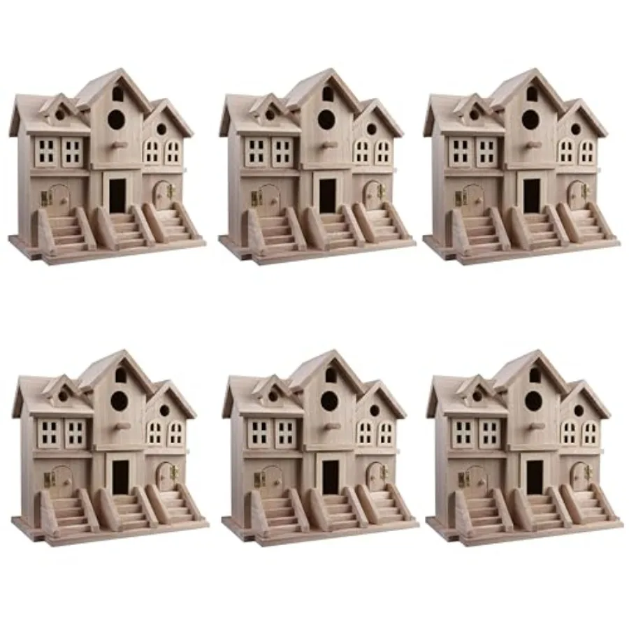 9.5 Wooden Brownstone Birdhouse with Fence - Unfinished Birdhouse Made of 100 Wood- Bulk 6 Pack
9.5 Wooden Brownstone Birdhouse with Fence - Unfinished Birdhouse Made of 100 Wood- Bulk 6 Pack