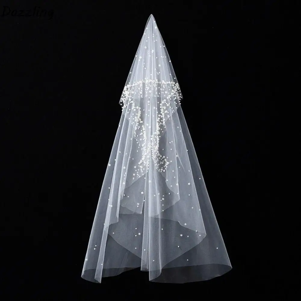 Elegant 130cm Pearls Tulle Bridal Veil Pearls Without Comb Long Wedding Veil White Bead 1 Tier Wedding veil Wedding Dress
Elegant 130cm Pearls Tulle Bridal Veil Pearls Without Comb Long Wedding Veil White Bead 1 Tier Wedding veil Wedding Dress