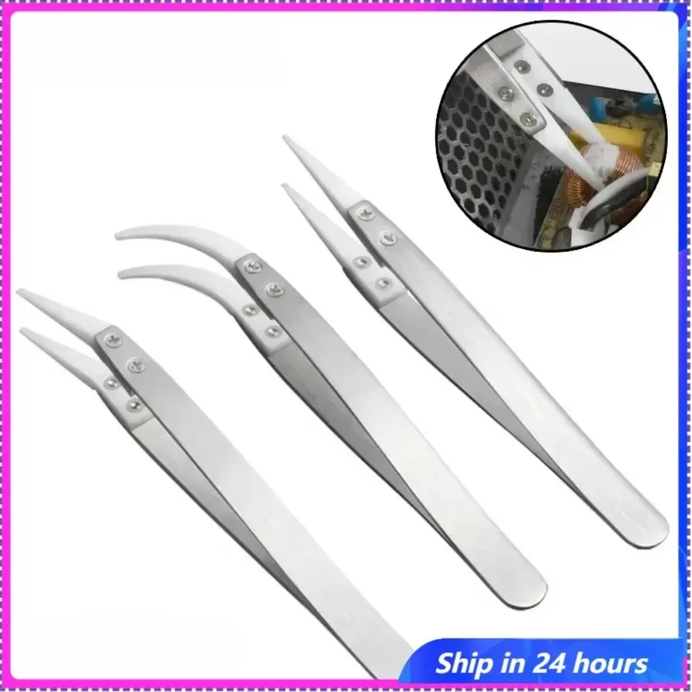 Anti Static Tweezers Ceramic Head Insulation Clip Acid Resistant Experimental Tweezers For Watch Hands Installation Repair Tool 
Anti Static Tweezers Ceramic Head Insulation Clip Acid Resistant Experimental Tweezers For Watch Hands Installation Repair Tool
