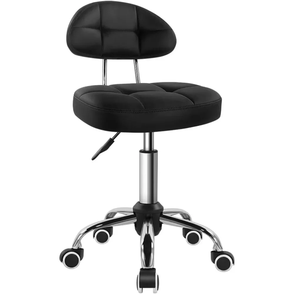 Black Square Minimalist Swivel Stool with Wheels Adjustable Height Rolling Chair with Back for Spa and Work
Black Square Minimalist Swivel Stool with Wheels Adjustable Height Rolling Chair with Back for Spa and Work