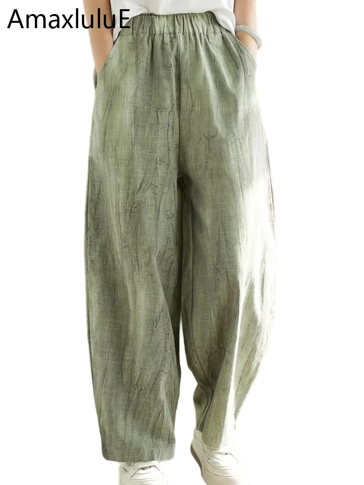 Amax luluE Fashion Summer Linen Pants Women 2024 Korean Loose Leisure Elastic Trousers Ladies Harajuku Classic Elegant Pantalons
Amax luluE Fashion Summer Linen Pants Women 2024 Korean Loose Leisure Elastic Trousers Ladies Harajuku Classic Elegant Pantalons