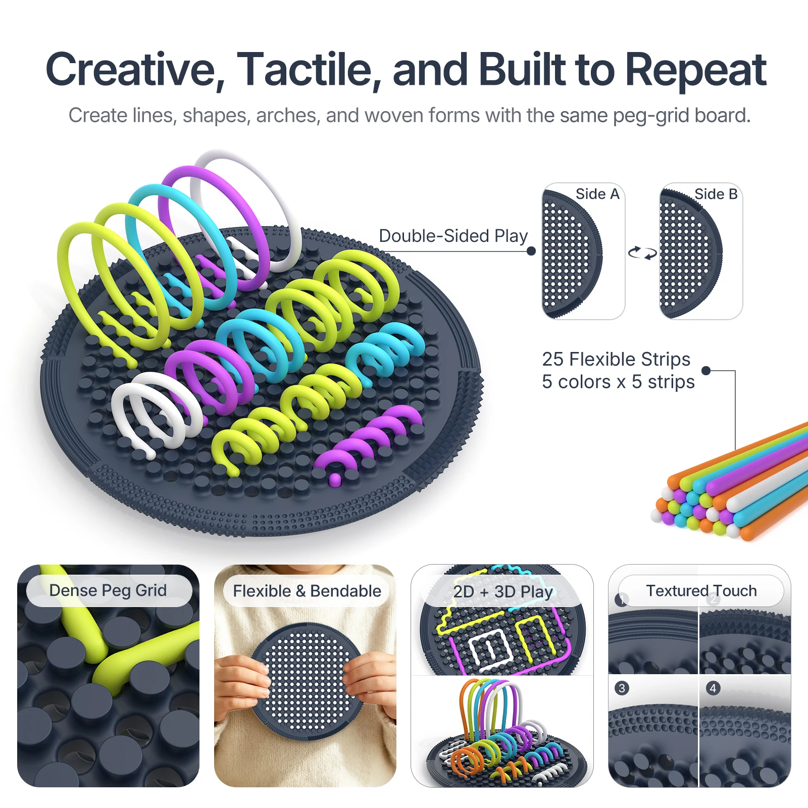 Silicone Sensory Board,Geometric game board, capable of threading up and down, left and right, stress relieving toy
Silicone Sensory Board,Geometric game board, capable of threading up and down, left and right, stress relieving toy