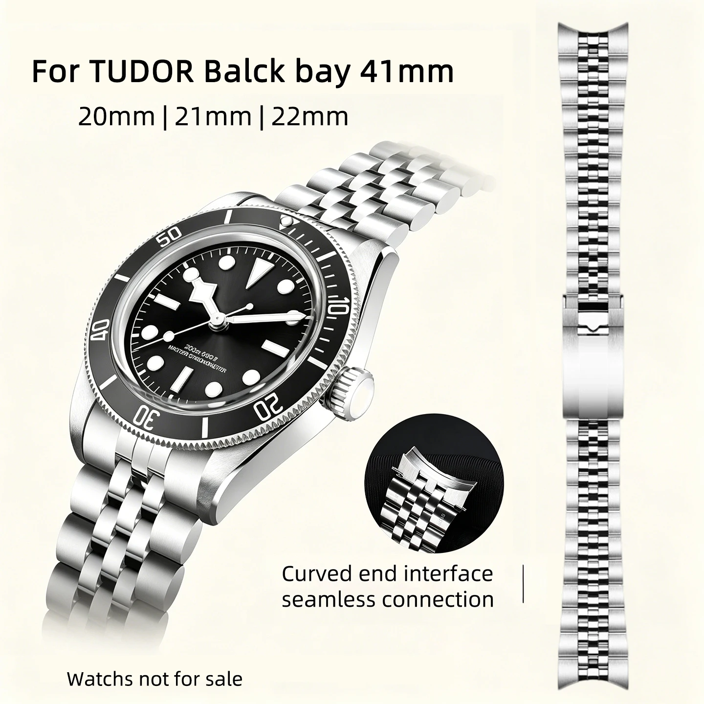 20m/21/22mm Jubilee Watchband For TUDOR Black Bay M7941A 41mm BB58 Coke Bezel Men's Curved End Stainless steel Strap Accessories
20m/21/22mm Jubilee Watchband For TUDOR Black Bay M7941A 41mm BB58 Coke Bezel Men's Curved End Stainless steel Strap Accessories