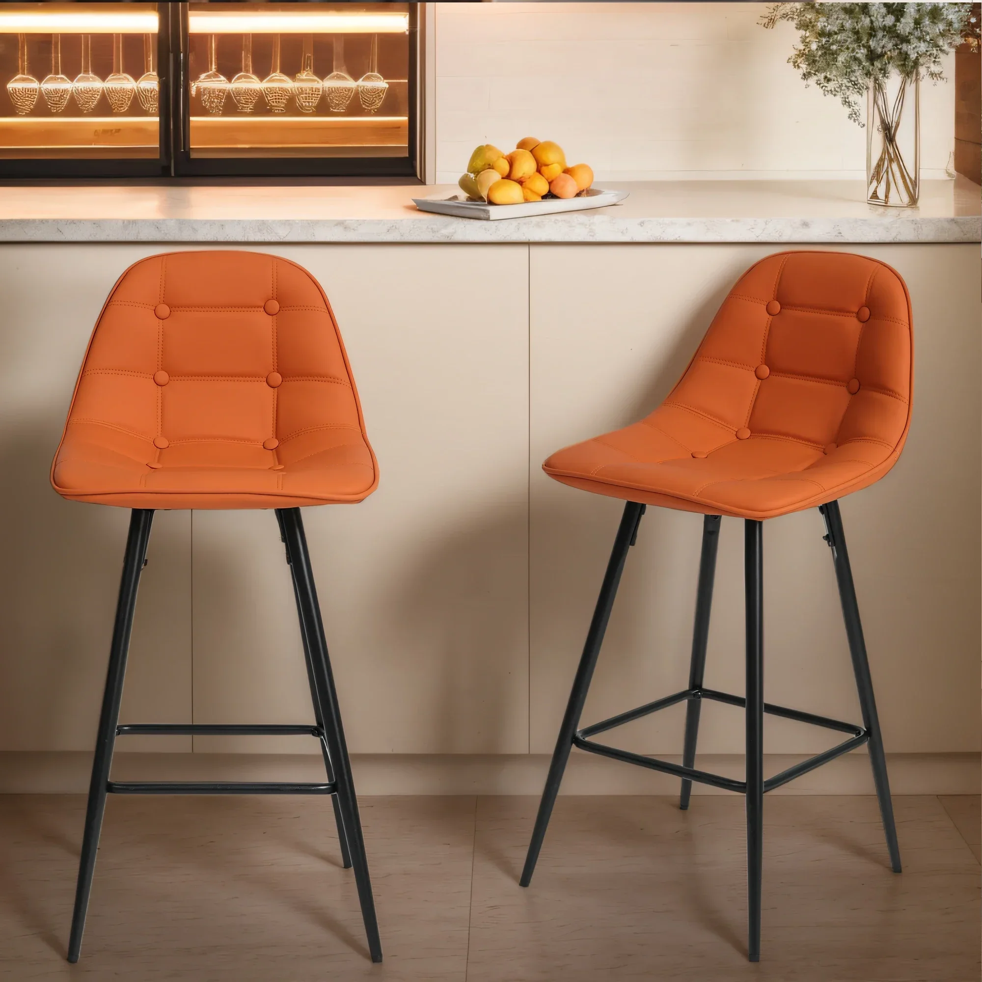 Counter Stools,Set Of 2 Bar Stools With Back And Footrest, Modern Metal Height For Kitchen Home
Counter Stools,Set Of 2 Bar Stools With Back And Footrest, Modern Metal Height For Kitchen Home