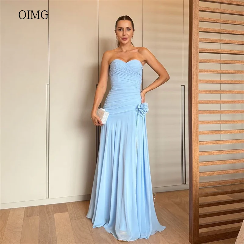 OIMG Макси Небесно-Голубой Без Бретелек А-силуэта Пром Платья Шифон Спинки 3D Цветочное Вечернее Платье Длина Пола Вечернее Платье На Заказ
OIMG Макси Небесно-Голубой Без Бретелек А-силуэта Пром Платья Шифон Спинки 3D Цветочное Вечернее Платье Длина Пола Вечернее Платье На Заказ