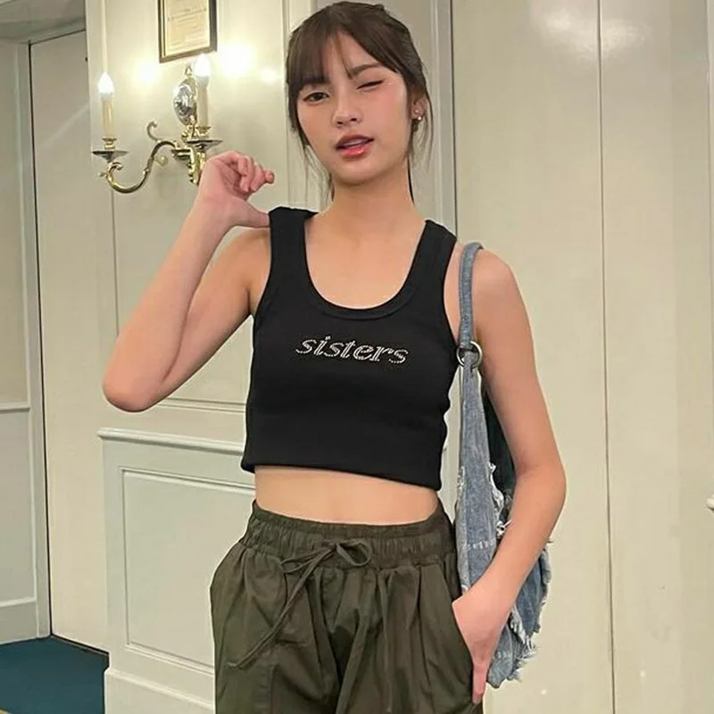 Sexy Top Gothic Women Clothing Cute Tank Tops Korean Fashion Clothing Vintage Summer Clothes for Women
Sexy Top Gothic Women Clothing Cute Tank Tops Korean Fashion Clothing Vintage Summer Clothes for Women
