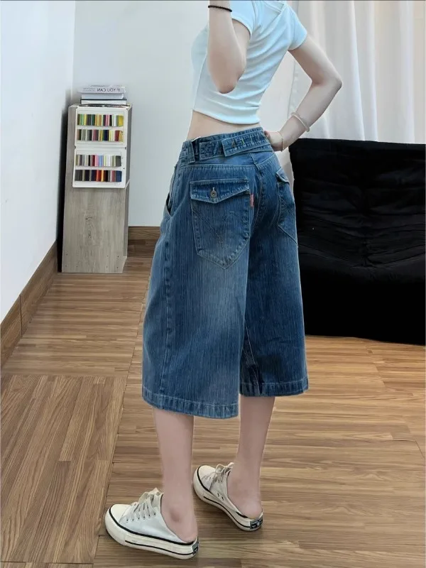 plus Size Women's American Style Paris Button Denim Shorts High Waist Straight Leg Summer New Design Wide Leg Seven Pants
plus Size Women's American Style Paris Button Denim Shorts High Waist Straight Leg Summer New Design Wide Leg Seven Pants