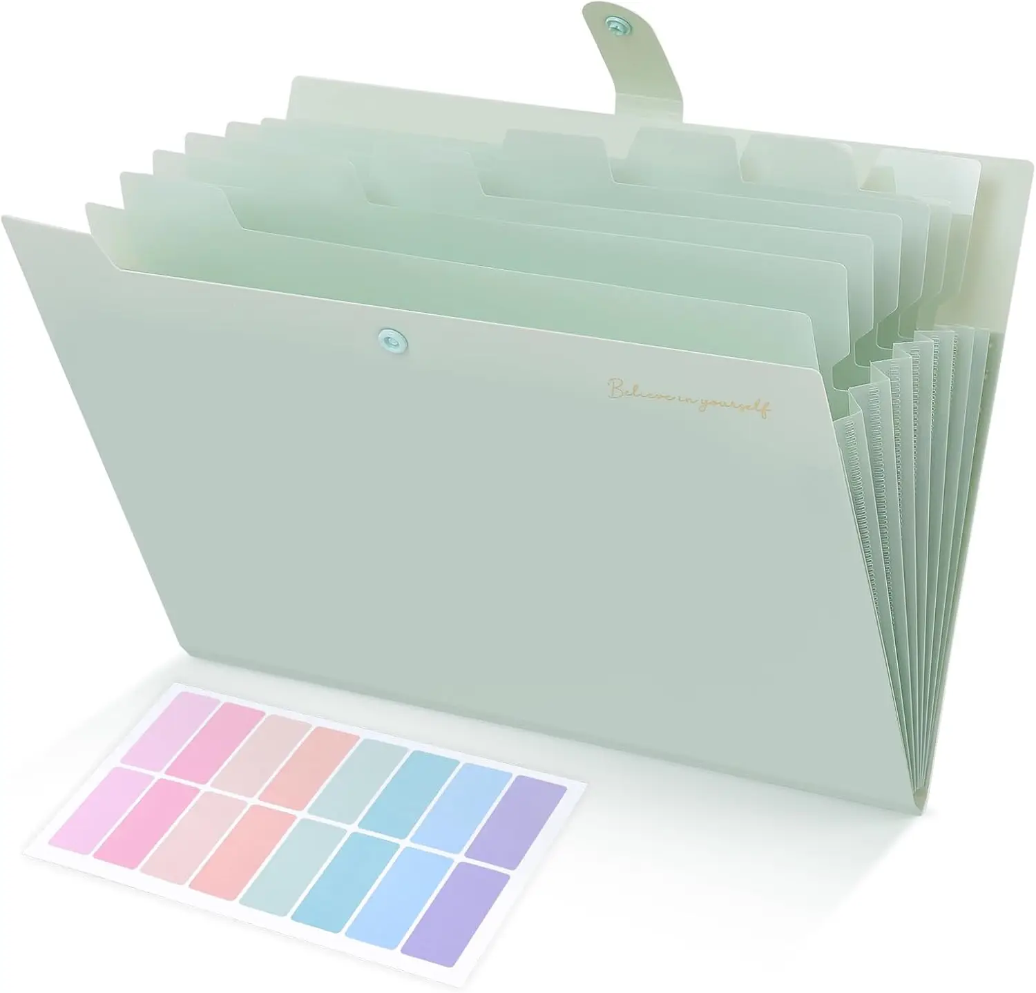 8-Pocket Accordion File Folder, Expandable Document Organizer for Letter/A4, Light Green
8-Pocket Accordion File Folder, Expandable Document Organizer for Letter/A4, Light Green