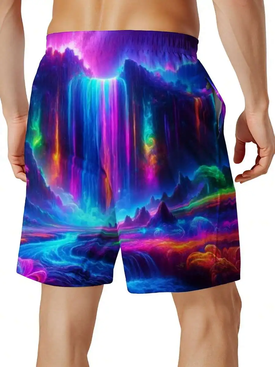 Mens 3D Full Print Quick Dry Beach Swim Trunks With Drawstring Waist
Mens 3D Full Print Quick Dry Beach Swim Trunks With Drawstring Waist