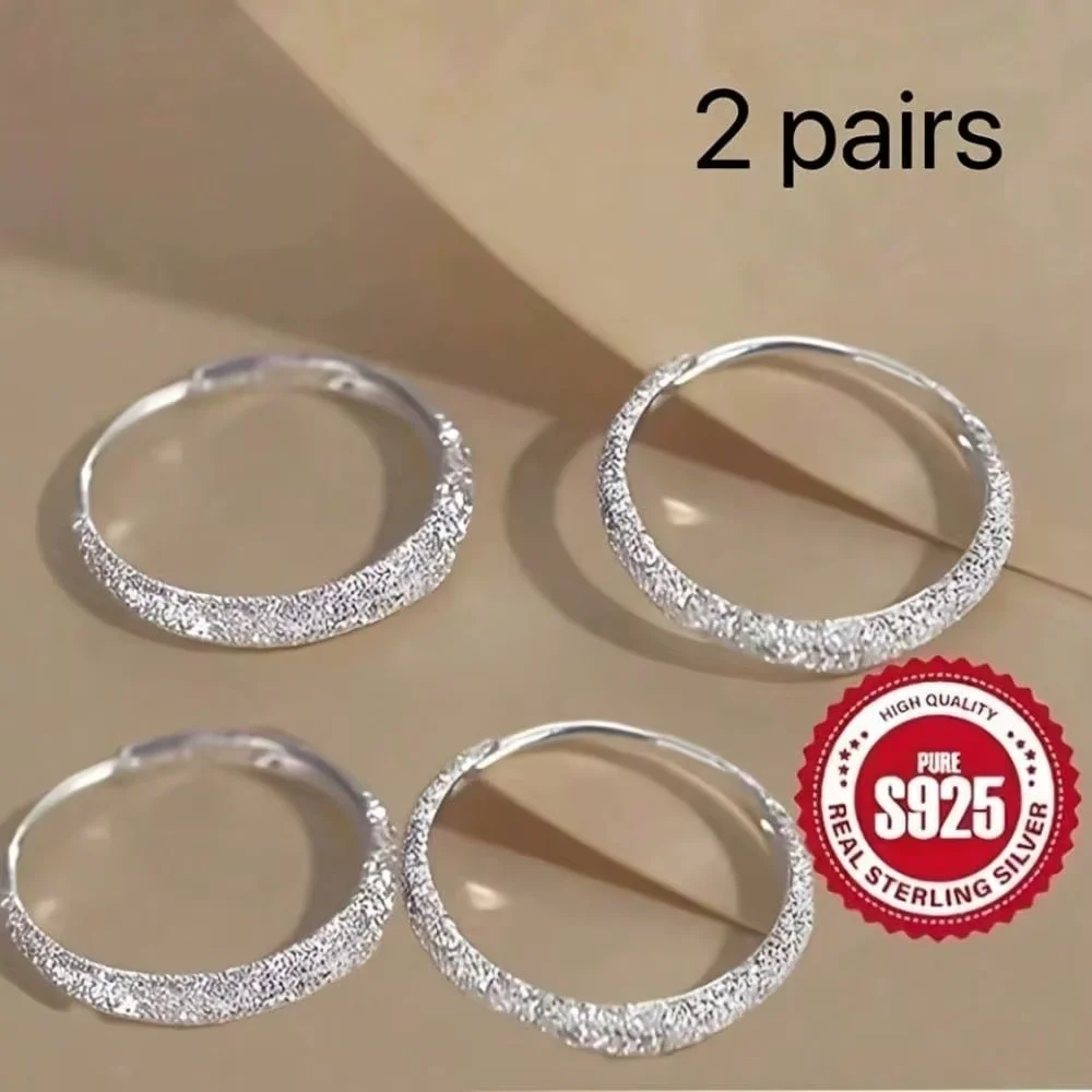 2 Pairs Of Silvery Earrings, Star River Sparkle Hoop Earrings Frosted Sparkle Hoop Earrings Valentine's Day Mother's Day Jewelry
2 Pairs Of Silvery Earrings, Star River Sparkle Hoop Earrings Frosted Sparkle Hoop Earrings Valentine's Day Mother's Day Jewelry