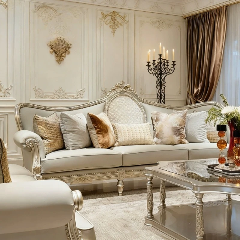French solid wood sofa European first layer cowhide living room sofa combination furniture
French solid wood sofa European first layer cowhide living room sofa combination furniture