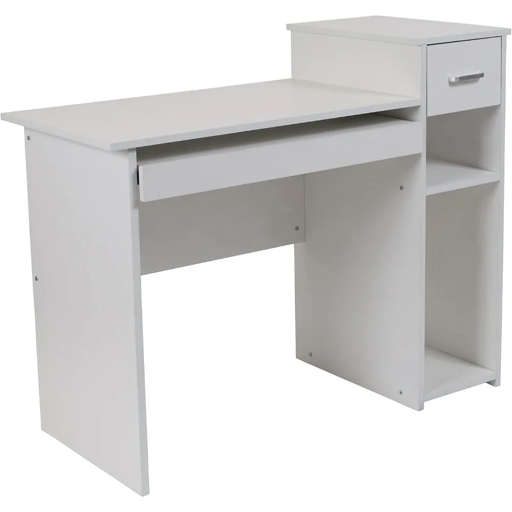Highland Park White Computer Desk with Shelves and Drawer 
Highland Park White Computer Desk with Shelves and Drawer