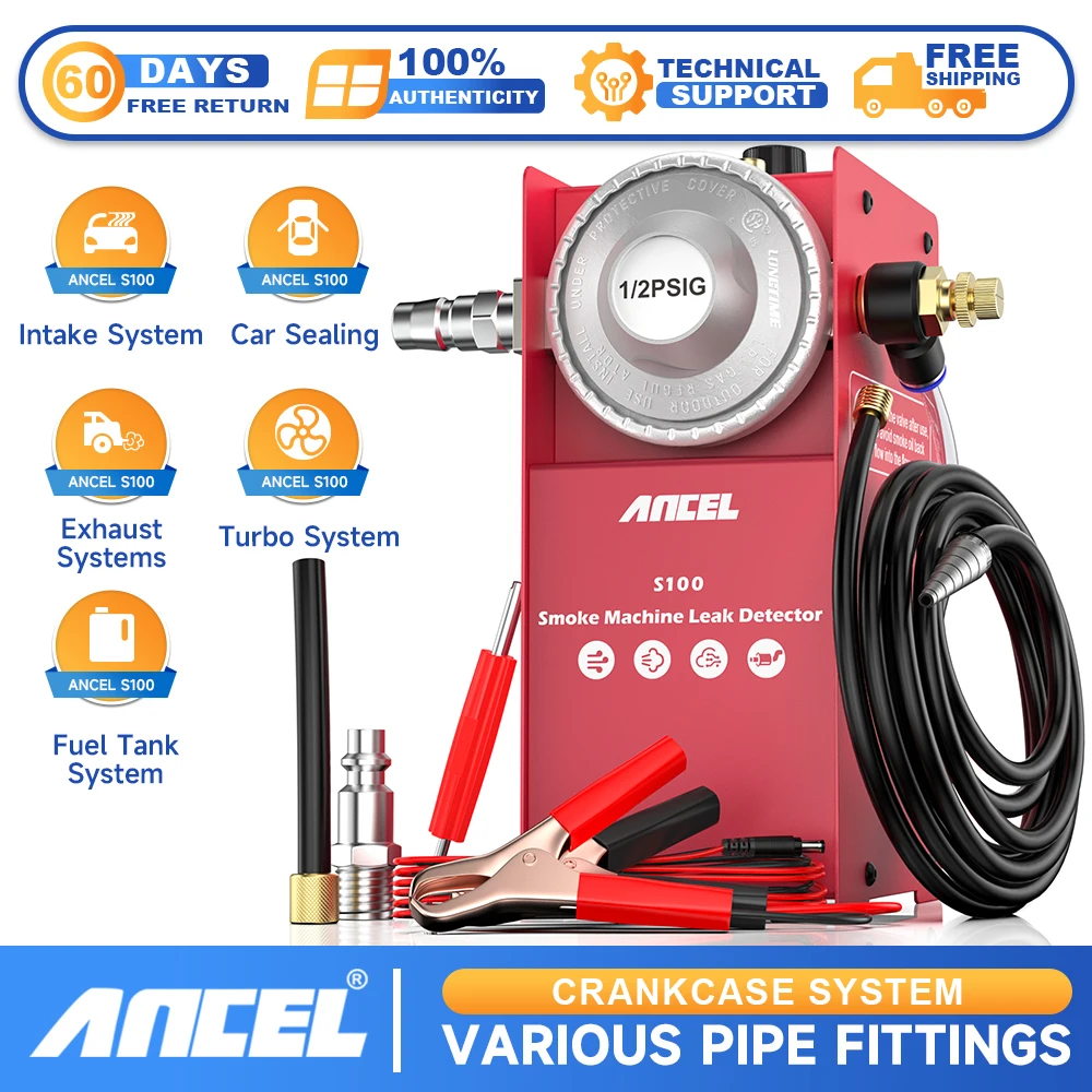 ANCEL S100 Автомобильный детектор утечки дыма, анализатор утечек масляных трубок, локатор утечки топливной трубы, инструмент для диагностики автомобиля, тестер системы EVAP
ANCEL S100 Автомобильный детектор утечки дыма, анализатор утечек масляных трубок, локатор утечки топливной трубы, инструмент для диагностики автомобиля, тестер системы EVAP