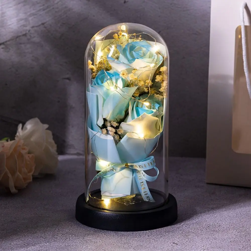 Romantic Eternal Rose Light 3 Heads Soap Flower Luminous Artificial Rose Light Transparent Dome Realistic LED Eternal Flower
Romantic Eternal Rose Light 3 Heads Soap Flower Luminous Artificial Rose Light Transparent Dome Realistic LED Eternal Flower