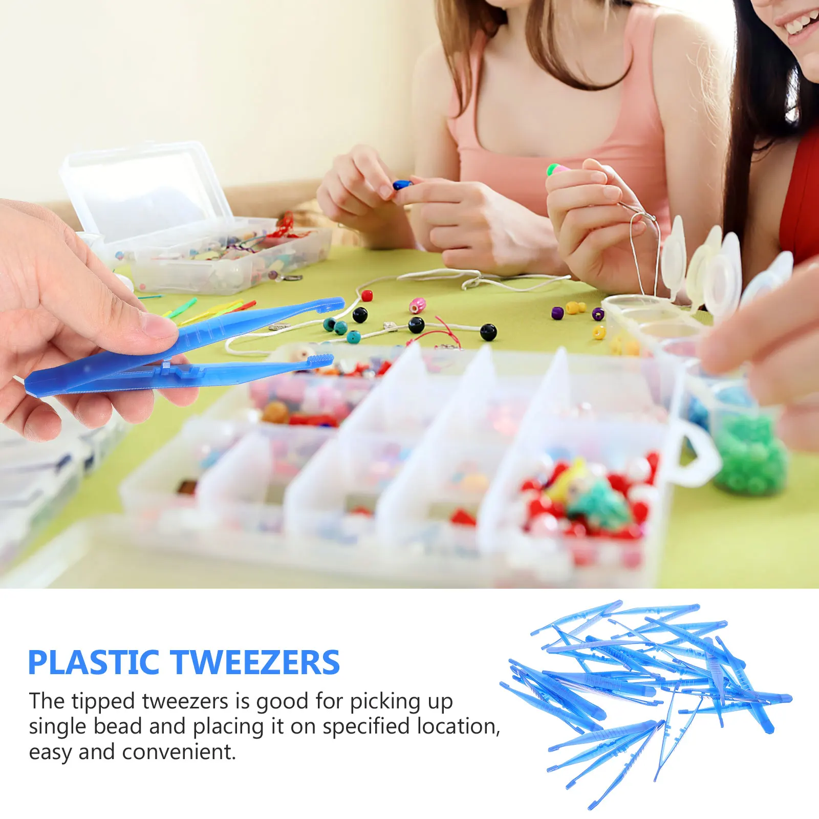 100 Pcs Blue Tweezers Durable Plastic Small Disposable Beads Crafting Tools Easy Convenient Professional Home Use
100 Pcs Blue Tweezers Durable Plastic Small Disposable Beads Crafting Tools Easy Convenient Professional Home Use