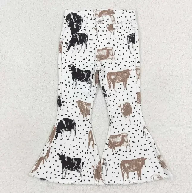 New Toddler Infant Child Kids Baby Girls Denim Bell-Bottom Long Pants Western Print Design Wide Leg Jeans Trousers Wholesale
New Toddler Infant Child Kids Baby Girls Denim Bell-Bottom Long Pants Western Print Design Wide Leg Jeans Trousers Wholesale