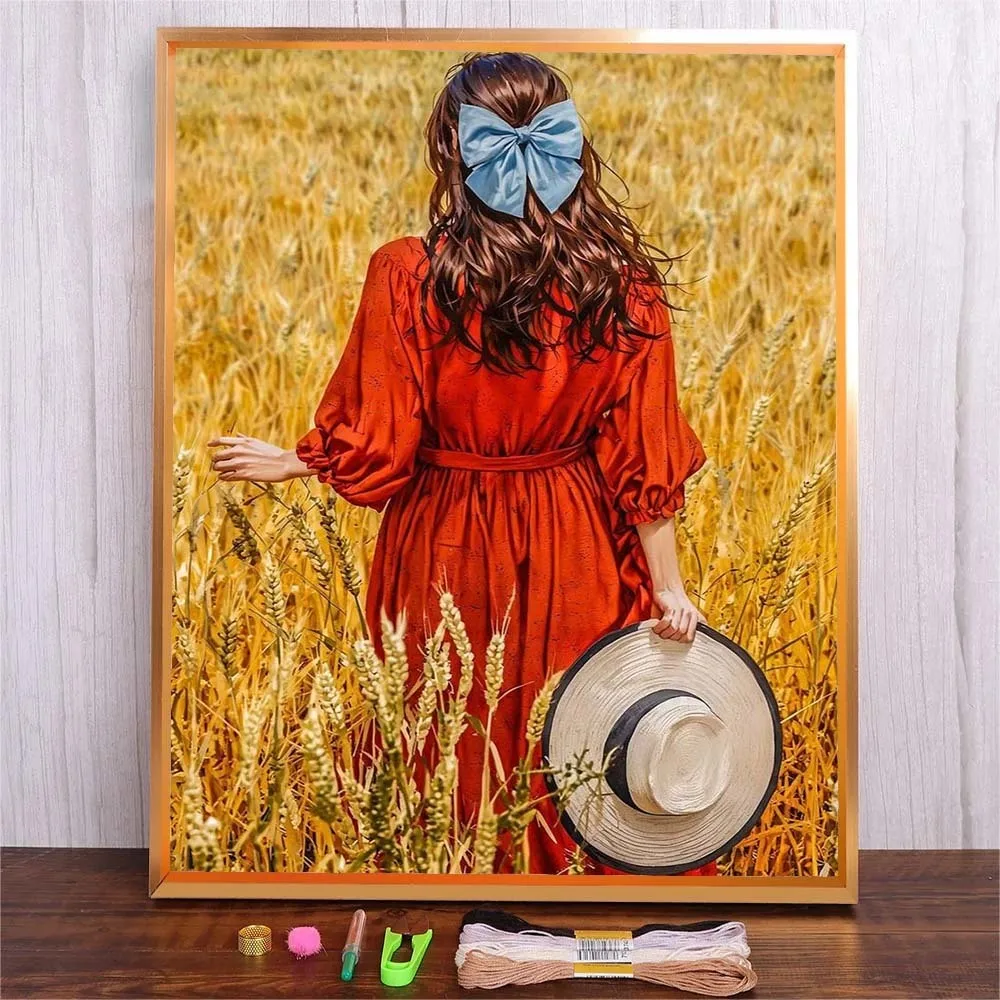 14CT 11CT Cross Stitch Kit DMC Cotton Thread Embroidery Set Handmade Craft Red Dress Girl Patterns Home Decoration Gifts
14CT 11CT Cross Stitch Kit DMC Cotton Thread Embroidery Set Handmade Craft Red Dress Girl Patterns Home Decoration Gifts