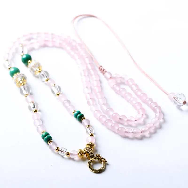 New Chinese Style Pink Agate Chalcedony Beaded Versatile Necklace Cord for Women Summer Clavicle Chain Jewelry Gifts
New Chinese Style Pink Agate Chalcedony Beaded Versatile Necklace Cord for Women Summer Clavicle Chain Jewelry Gifts