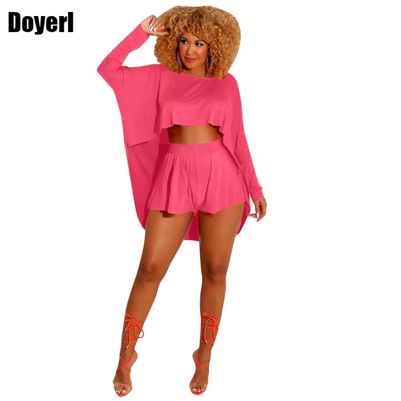 Solid Two Piece Set Women Summer Clothes 2022 Loose Batwing Long Sleeve Cropped Top Tee Shirt + Elastic Waist Casual Shorts Set
Solid Two Piece Set Women Summer Clothes 2022 Loose Batwing Long Sleeve Cropped Top Tee Shirt + Elastic Waist Casual Shorts Set