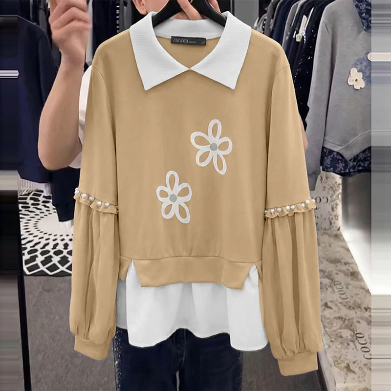 Женские толстовки ZANZEA, модные толстовки с длинными рукавами и цветочным принтом, повседневные свободные топы с рюшами, корейские топы, блузки
Женские толстовки ZANZEA, модные толстовки с длинными рукавами и цветочным принтом, повседневные свободные топы с рюшами, корейские топы, блузки