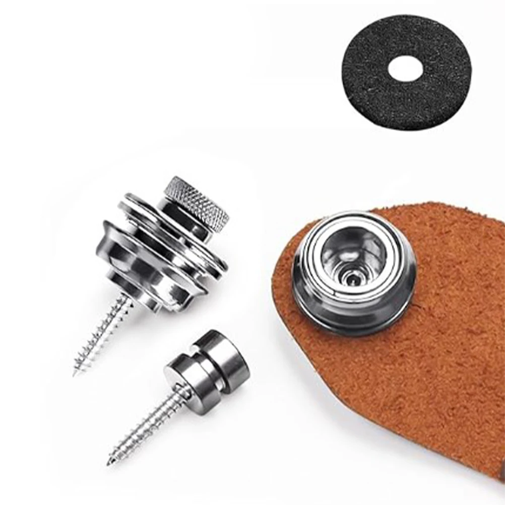 6Pcs Guitar Strap Locks Metal Alloy Smooth Surface Rounded Edges for Acoustic Classical Guitar Strap Buttons Bass Belt Lock