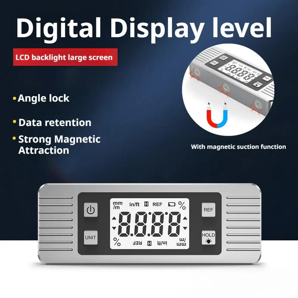 Digital Protractor Magnetic Angle Finder 360 Degree Inclinometer Level Electronic Angle Test Angle Slope Ruler Level Gauge J3N6
Digital Protractor Magnetic Angle Finder 360 Degree Inclinometer Level Electronic Angle Test Angle Slope Ruler Level Gauge J3N6