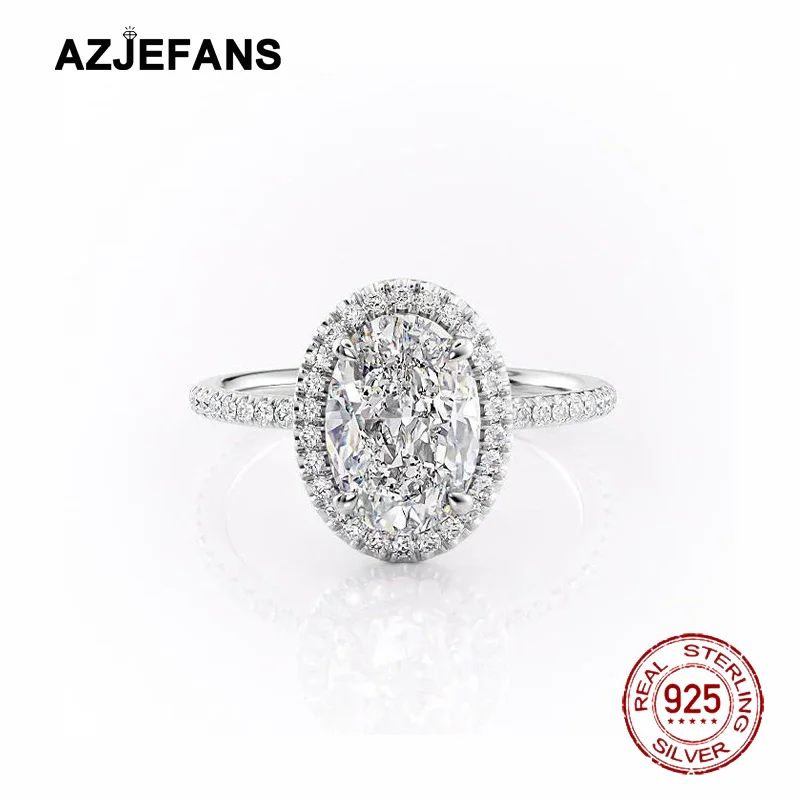 AZJEFANS 925 Sterling Silver Oval Cut Halo Style Engagement Ring Fine Jewelry
AZJEFANS 925 Sterling Silver Oval Cut Halo Style Engagement Ring Fine Jewelry
