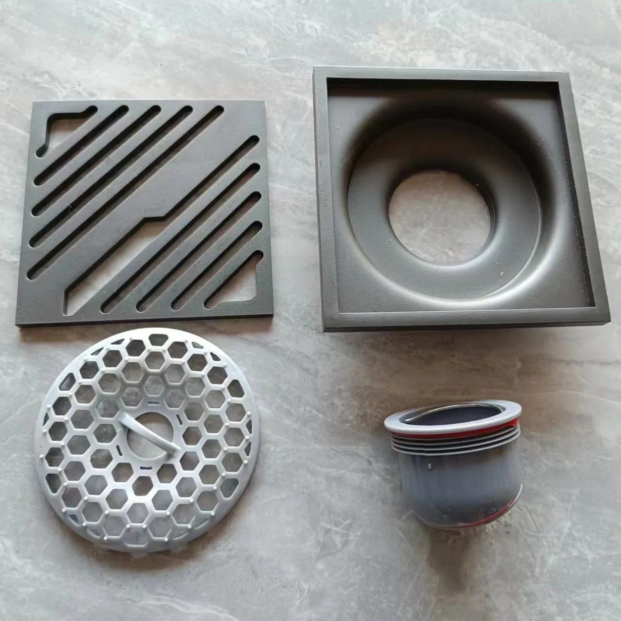 304 stainless steel Gun Grey Deodorant Invisible Floor Drain Toilet Sewer Balcony Bathroom Shower Room 4 Inch Square drainer
304 stainless steel Gun Grey Deodorant Invisible Floor Drain Toilet Sewer Balcony Bathroom Shower Room 4 Inch Square drainer