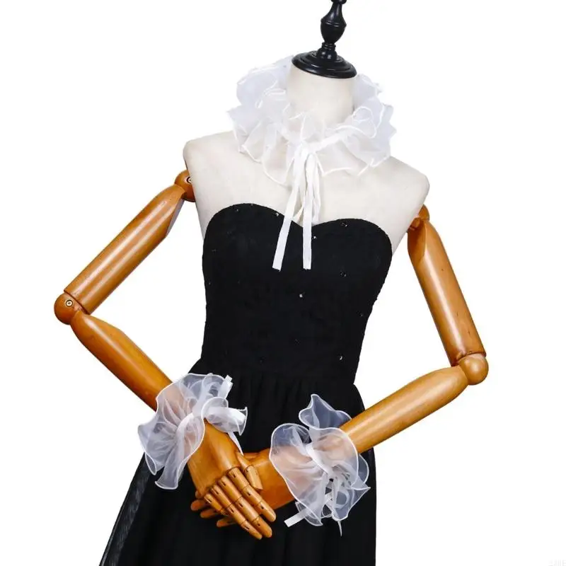 Retail/Drop Shipping Elizabethan Ruffle False Collar Victorian White Organza Neck Ruff and Faux Sleeve Cuffs Halloween Costume
Retail/Drop Shipping Elizabethan Ruffle False Collar Victorian White Organza Neck Ruff and Faux Sleeve Cuffs Halloween Costume