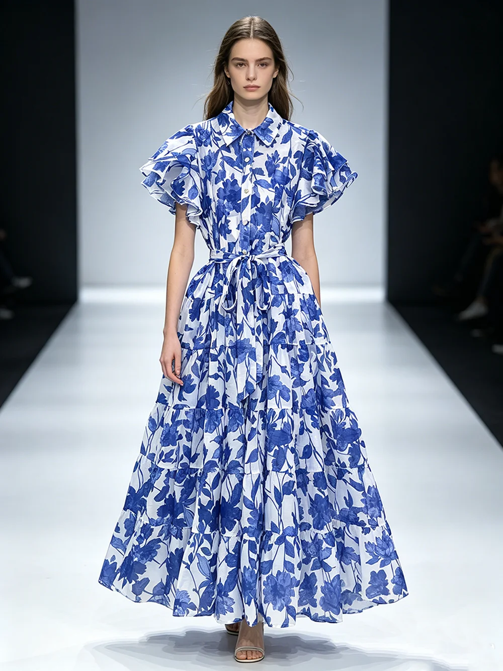 plus Size Women's Dress Collared Retro Print Chiffon Flounce Sleeve Casual A-Line Holiday Belted Gown
plus Size Women's Dress Collared Retro Print Chiffon Flounce Sleeve Casual A-Line Holiday Belted Gown