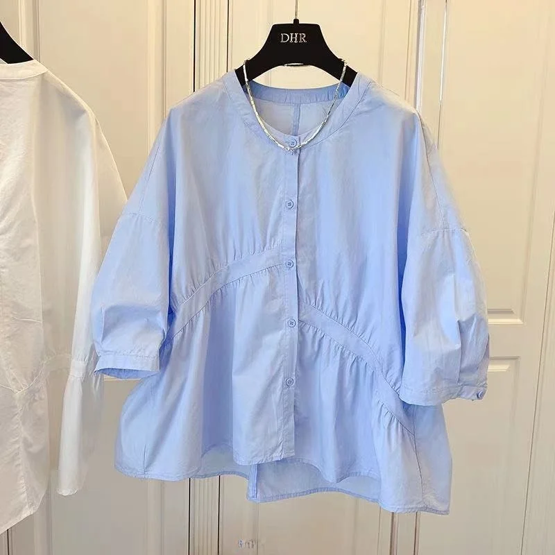 Women's Large Size Asymmetric Shirt with Pleated Patchwork Doll Design Commute Style Cotton Blend Spring Summer Shirt
Women's Large Size Asymmetric Shirt with Pleated Patchwork Doll Design Commute Style Cotton Blend Spring Summer Shirt