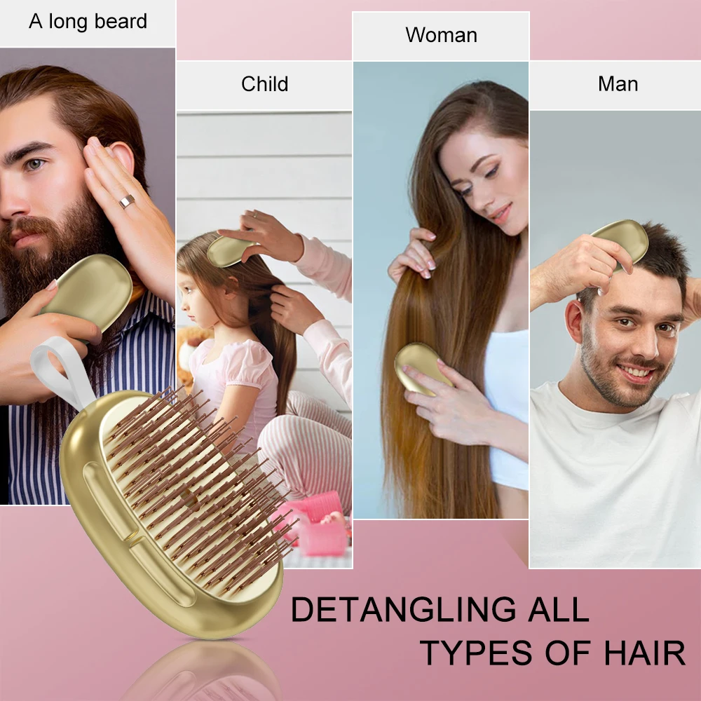 Wet & Dry Portable Cushion Hair Brush, Metal Bristles with Round Tips, Scalp Massage, for Straight & Curly Hair
Wet & Dry Portable Cushion Hair Brush, Metal Bristles with Round Tips, Scalp Massage, for Straight & Curly Hair