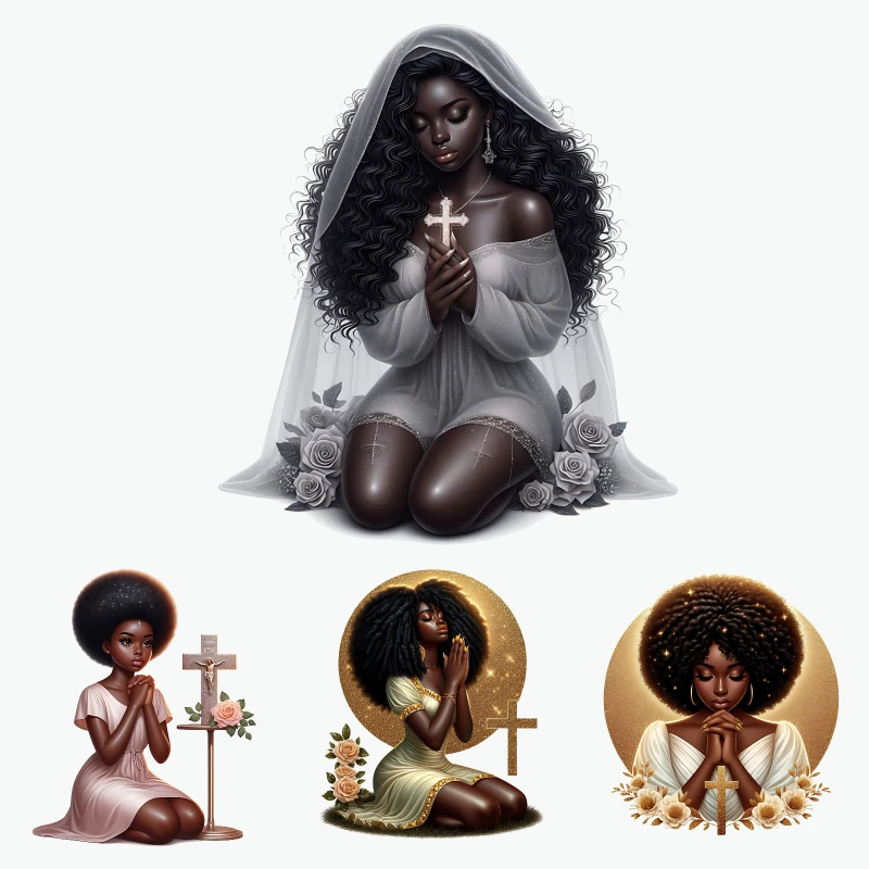 2PCS Prayerful Woman With Cross And Roses Heat Transfer Sticker dtf transfers prints Iron On Transfer Patches For Clothes
2PCS Prayerful Woman With Cross And Roses Heat Transfer Sticker dtf transfers prints Iron On Transfer Patches For Clothes