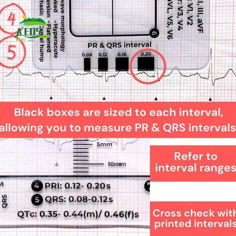 AED5-ECG 7 Step Ruler ECG Ruler Plastic Ruler Measuring Tool For ECG/EKG Interpretation Easy-To-Carry With 1 Protect Sheath
AED5-ECG 7 Step Ruler ECG Ruler Plastic Ruler Measuring Tool For ECG/EKG Interpretation Easy-To-Carry With 1 Protect Sheath