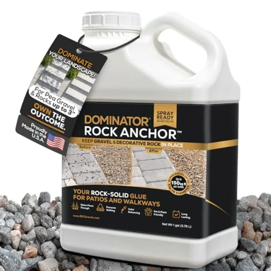 Anchor - for Landscaping Gravel and Stone, Ready to Spray, Locks in River Rock, Pea Gravel and Decorative Rock, Prevents Scatte
Anchor - for Landscaping Gravel and Stone, Ready to Spray, Locks in River Rock, Pea Gravel and Decorative Rock, Prevents Scatte