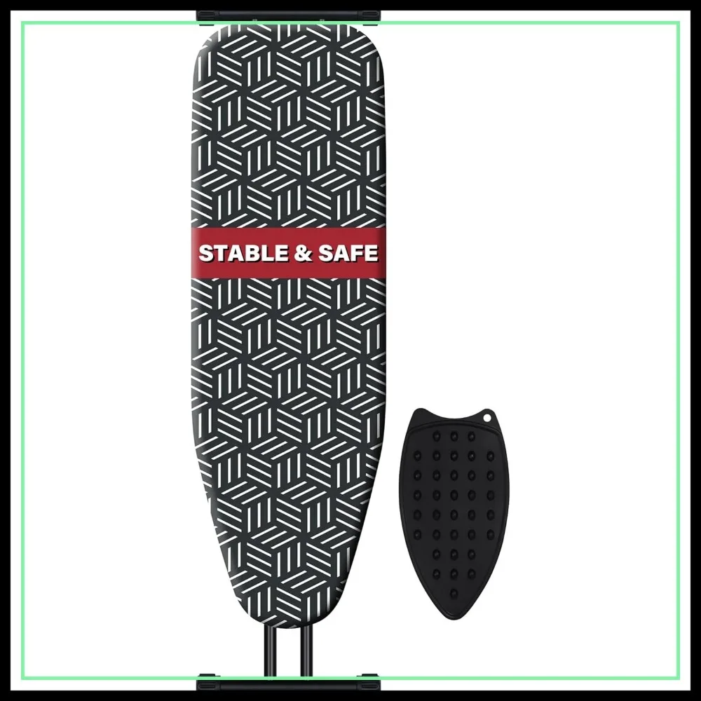 Full Size Ironing Board with Extra Thick Padded Cover, Heavy Duty Metal Frame, Adjustable Height, Easy Fold, 43x13 Inches
Full Size Ironing Board with Extra Thick Padded Cover, Heavy Duty Metal Frame, Adjustable Height, Easy Fold, 43x13 Inches