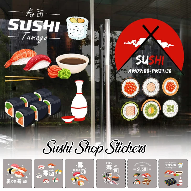 Japanese Sushi Shop Stickers Electrostatic Window Glass Door Decor Sticker Japanese Food Shop Restaurant Wall Stickers
Japanese Sushi Shop Stickers Electrostatic Window Glass Door Decor Sticker Japanese Food Shop Restaurant Wall Stickers