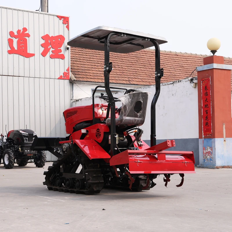 Customized Crawler Agricultural Plowing Machine with Canopy, Ride-On Small Rotary Tiller for Land Preparation
Customized Crawler Agricultural Plowing Machine with Canopy, Ride-On Small Rotary Tiller for Land Preparation